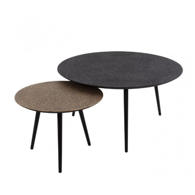 ZI Metallic Coffee Table Round Black Gold